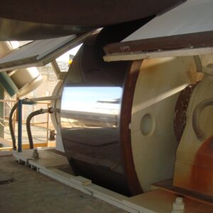 Shiny rotary kiln support roller after precise surface grinding, showcasing optimal finish.